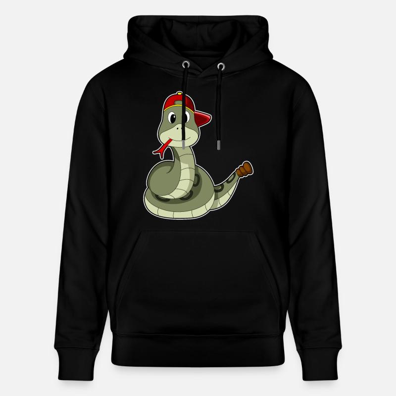 Serpent avec casquette - Sweat à capuche bio CRUISER Stanley/Stella Unisexe - noir