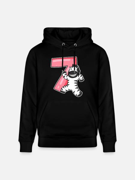 Zèbre 7 ans anniversaire d’enfant - Sweat à capuche bio CRUISER Stanley/Stella Unisexe - noir