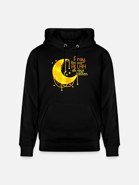 Islam shirt halvmåne siger Allah - Stanley/Stella CRUISER økologisk unisex-hoodie - sort