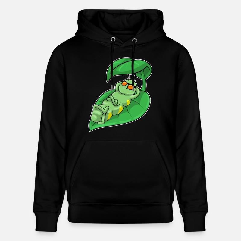 Chenille avec feuille - Sweat à capuche bio CRUISER Stanley/Stella Unisexe - noir
