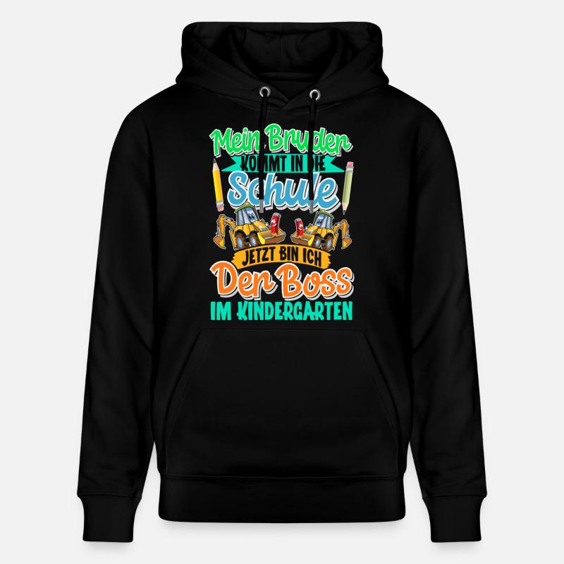 Bruder Bagger Einschulung Kindergarten - Stanley/Stella Unisex Bio-Hoodie CRUISER  - Schwarz