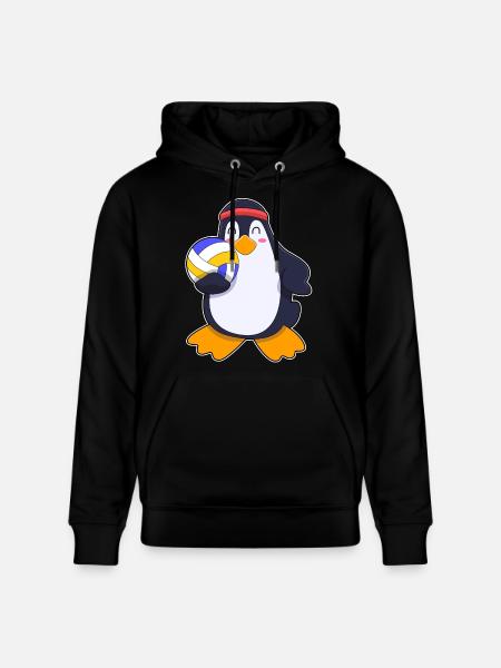 Penguin Volleyball Player Volleyball - Stanley/Stella CRUISER Unisex Organic Hoodie - black