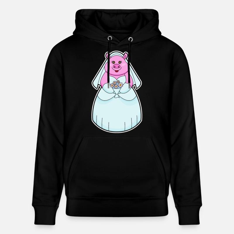 Cochon comme mariée avec voile - Sweat à capuche bio CRUISER Stanley/Stella Unisexe - noir