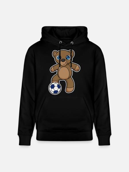 Bear Soccer Player Soccer - Stanley/Stella CRUISER Unisex Organic Hoodie - black