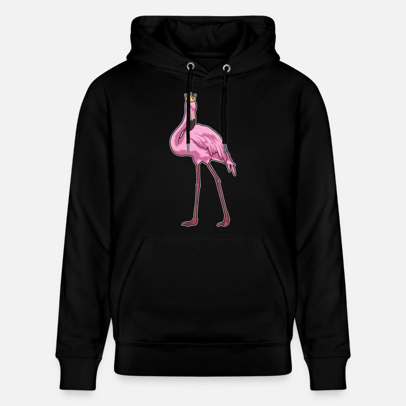 Flamant rose avec couronne - Sweat à capuche bio CRUISER Stanley/Stella Unisexe - noir