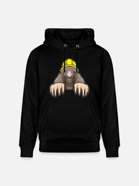 Maulwurf Bergarbeiter Bergbau - Stanley/Stella Unisex Bio-Hoodie CRUISER  - Schwarz