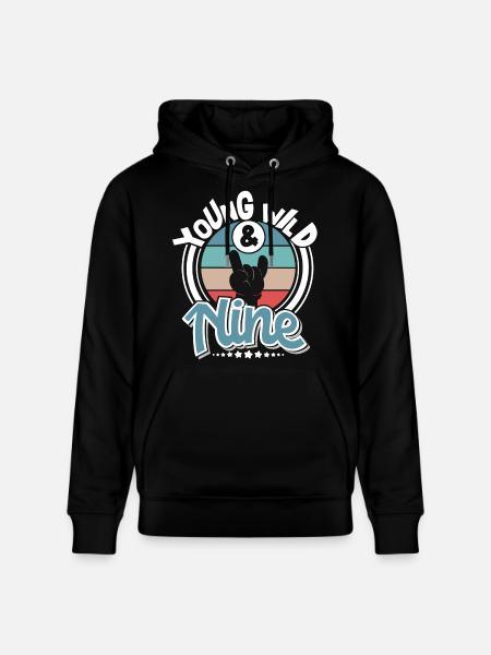 9 years 9th birthday - Stanley/Stella CRUISER Unisex Organic Hoodie - black