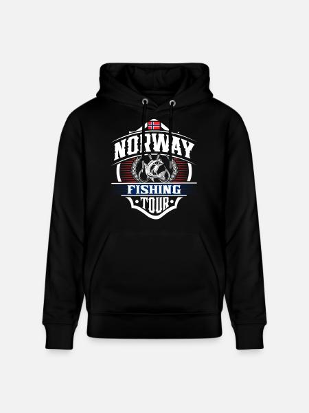 Norway Fishing Angler - Stanley/Stella CRUISER Unisex Organic Hoodie - black