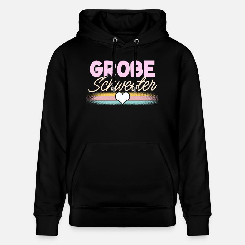 Große Schwester - Stanley/Stella Unisex Bio-Hoodie CRUISER  - Schwarz