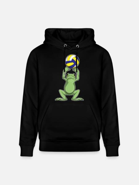 Frog Volleyball Player Volleyball - Stanley/Stella CRUISER Unisex Organic Hoodie - black