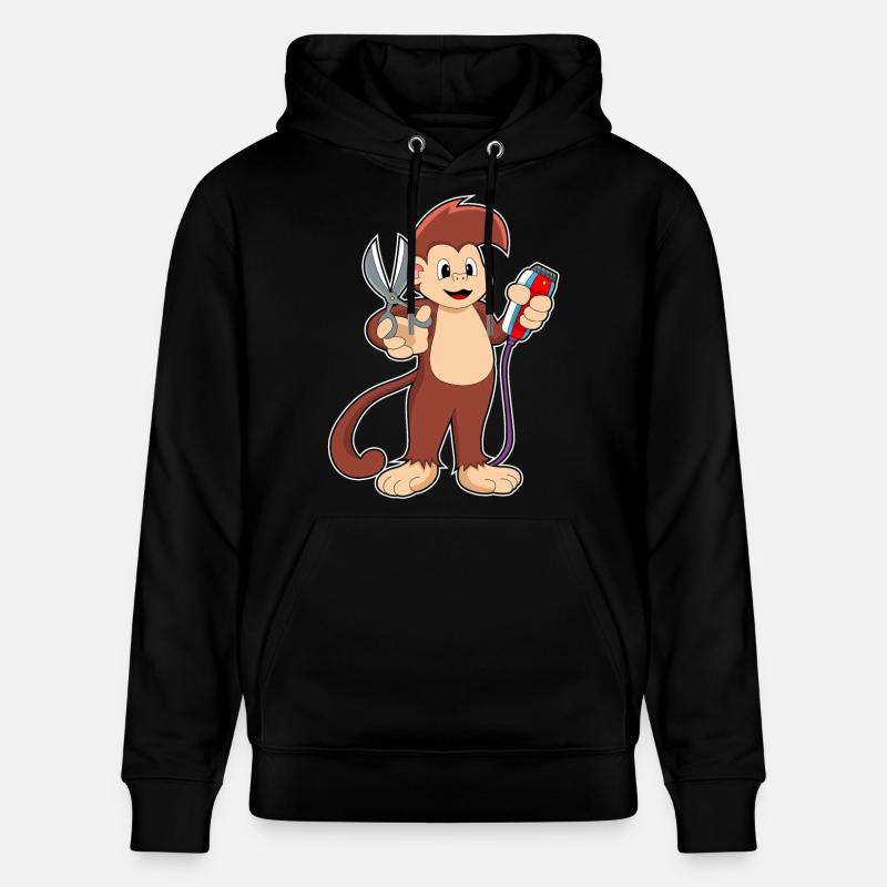Ciseaux de coiffeur singe - Sweat à capuche bio CRUISER Stanley/Stella Unisexe - noir