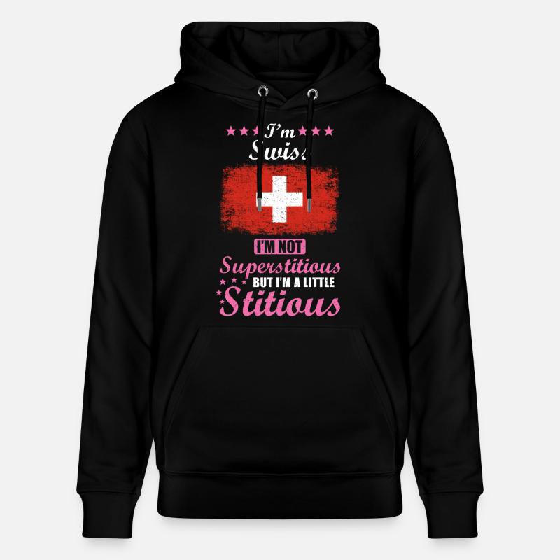 Femme Suisse Superstitieuse Stitious - Sweat à capuche bio CRUISER Stanley/Stella Unisexe - noir