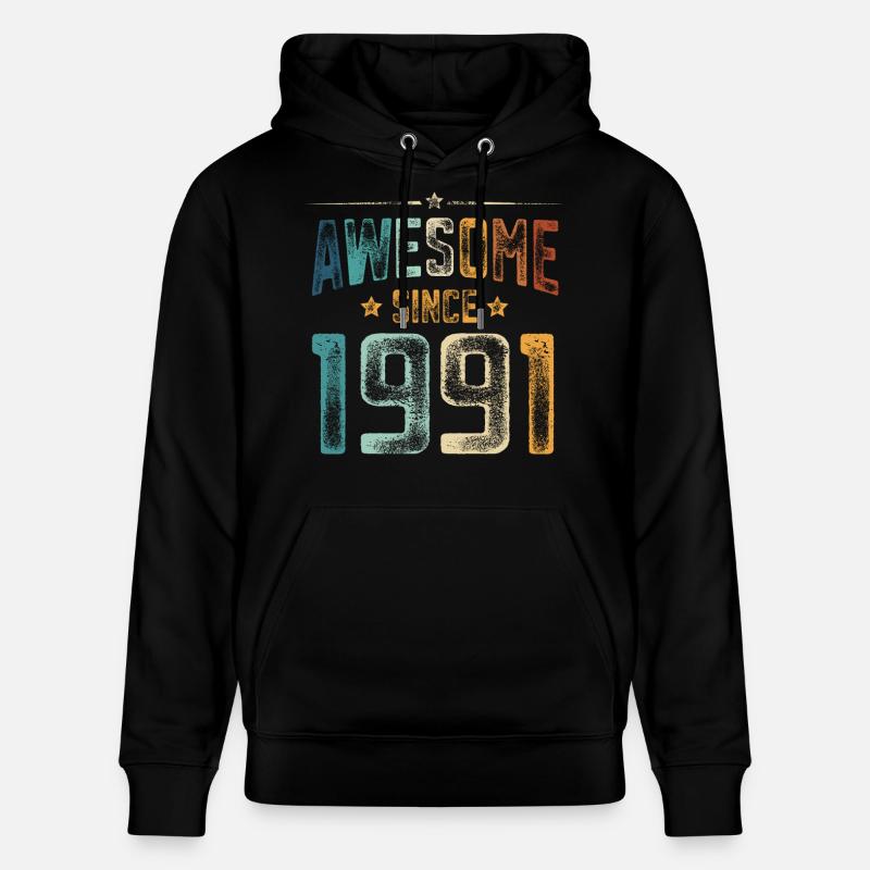1991 Naissance Année de naissance - Sweat à capuche bio CRUISER Stanley/Stella Unisexe - noir