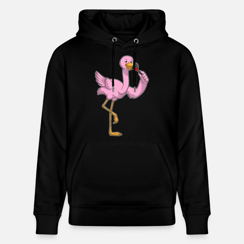 Flamingo mit Lippenstift - Stanley/Stella Unisex Bio-Hoodie CRUISER - Schwarz