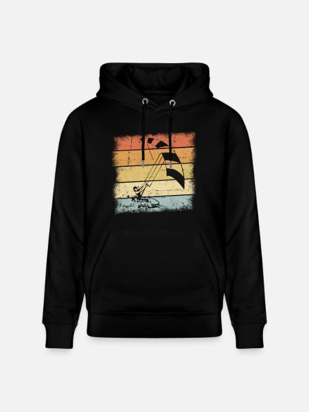 Kiteboarding Sunset Retro Design - Stanley/Stella CRUISER Unisex Organic Hoodie - black