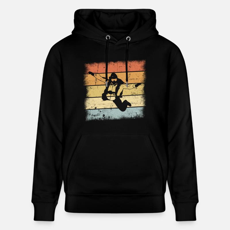 Parachutisme Rétro - Sweat à capuche bio CRUISER Stanley/Stella Unisexe - noir