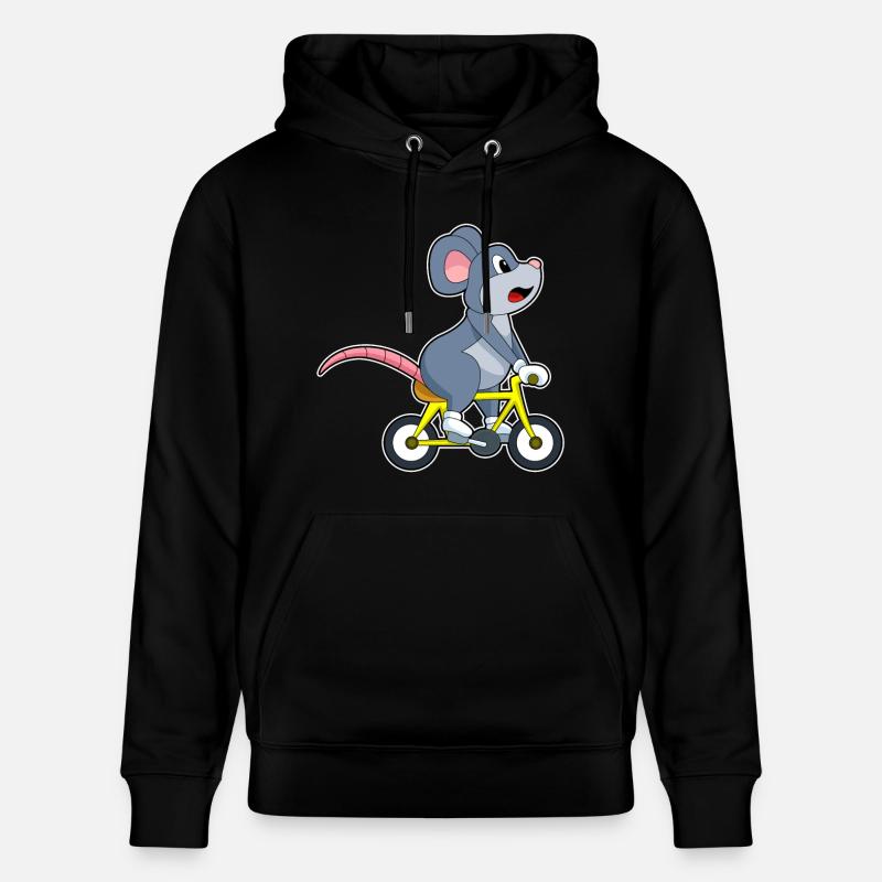 Souris avec vélo - Sweat à capuche bio CRUISER Stanley/Stella Unisexe - noir