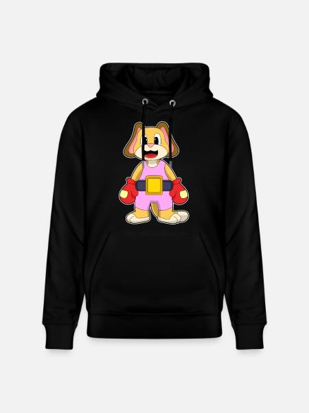Dog Boxer Boxing Gloves Boxing - Stanley/Stella CRUISER Unisex Organic Hoodie - black
