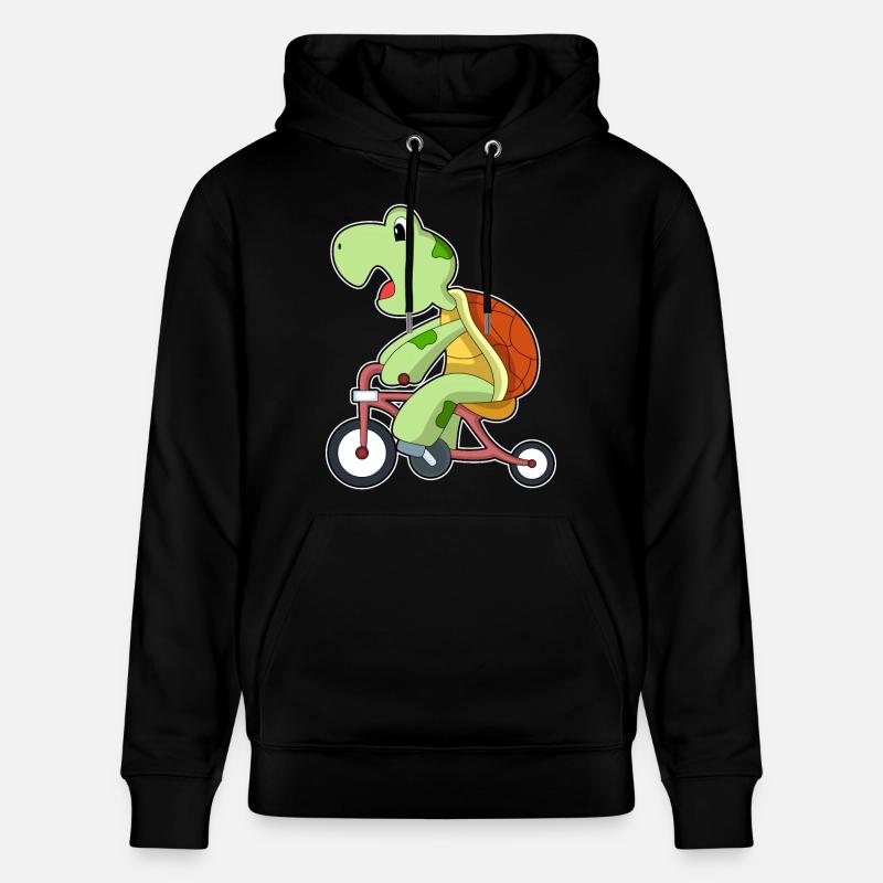 Tortue avec vélo - Sweat à capuche bio CRUISER Stanley/Stella Unisexe - noir