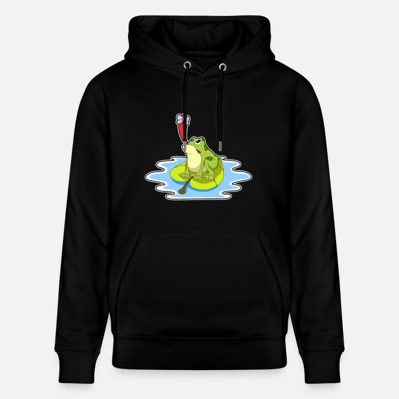Grenouille sur feuille avec insecte - Sweat à capuche bio CRUISER Stanley/Stella Unisexe - noir