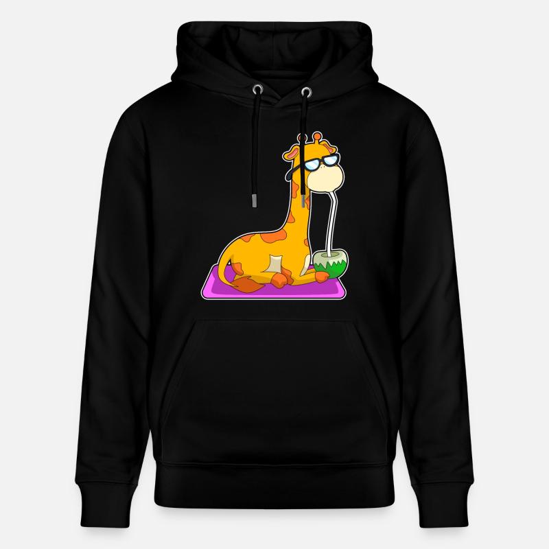 Giraffe mit Kokosnuss - Sweat à capuche bio CRUISER Stanley/Stella Unisexe - noir