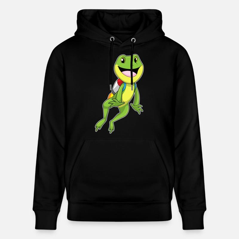Frosch mit Jetpack - Stanley/Stella Unisex Bio-Hoodie CRUISER  - Schwarz
