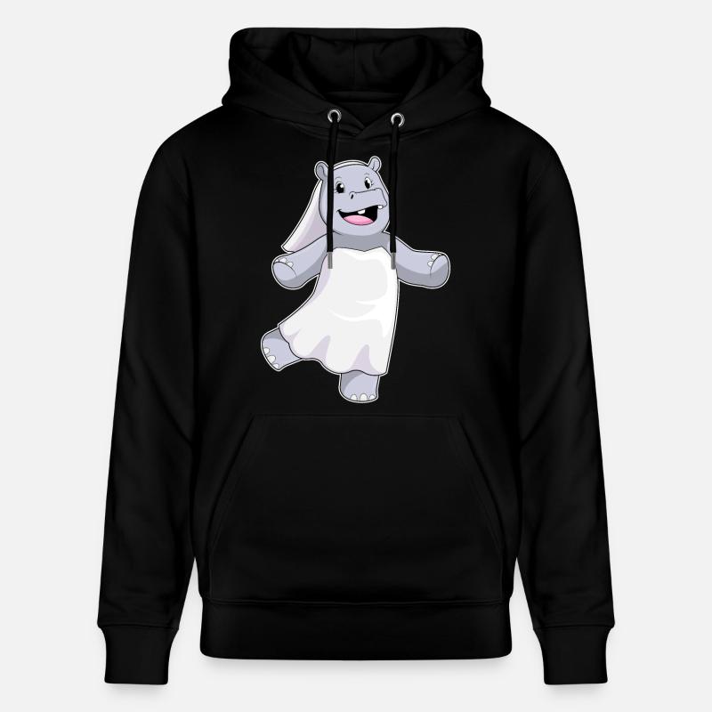 Hippopotame comme une mariée avec voile - Sweat à capuche bio CRUISER Stanley/Stella Unisexe - noir
