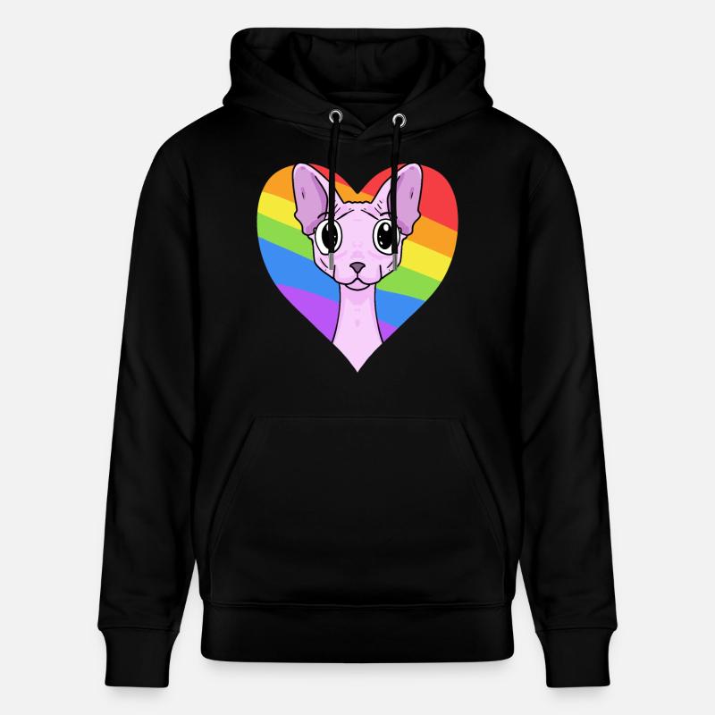 Chat LGBT Sphynx Rainbow - Sweat à capuche bio CRUISER Stanley/Stella Unisexe - noir