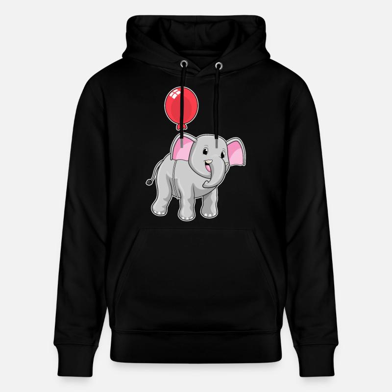 Éléphant avec ballon - Sweat à capuche bio CRUISER Stanley/Stella Unisexe - noir