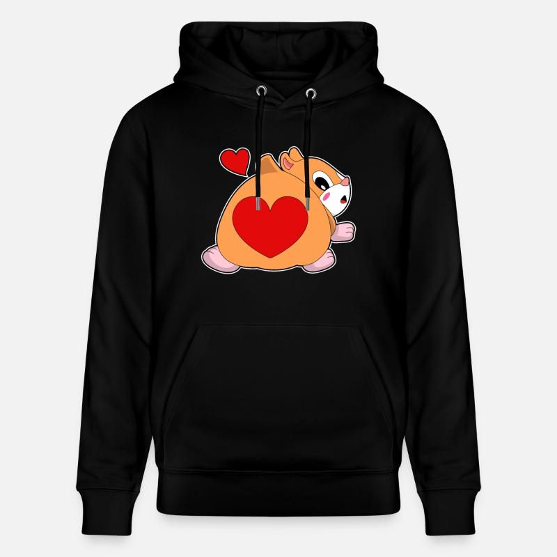 Hamster avec cœur - Sweat à capuche bio CRUISER Stanley/Stella Unisexe - noir