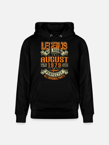 1979 August Birthday Legend - Stanley/Stella CRUISER Unisex Organic Hoodie - black