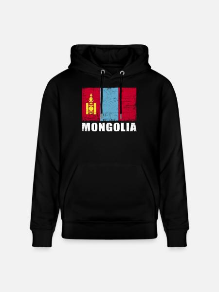 Mongolia Flag Grunge Mongolia Flag - Stanley/Stella CRUISER Unisex Organic Hoodie - black