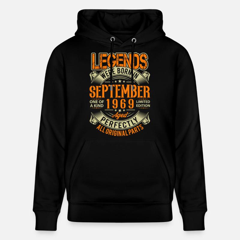 1969 Septembre Légende d’anniversaire - Sweat à capuche bio CRUISER Stanley/Stella Unisexe - noir