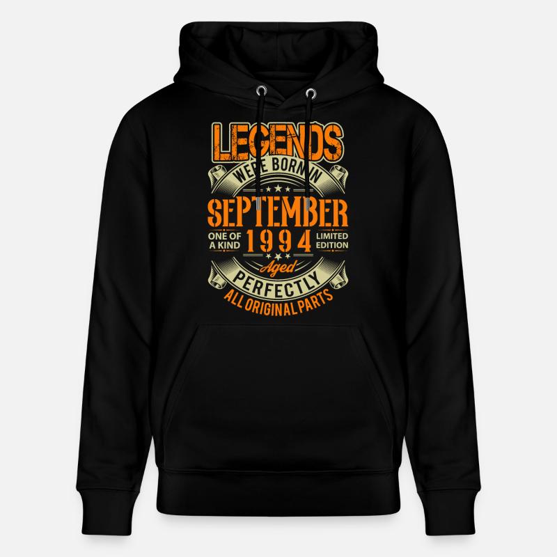1994 Septembre Légende d’anniversaire - Sweat à capuche bio CRUISER Stanley/Stella Unisexe - noir