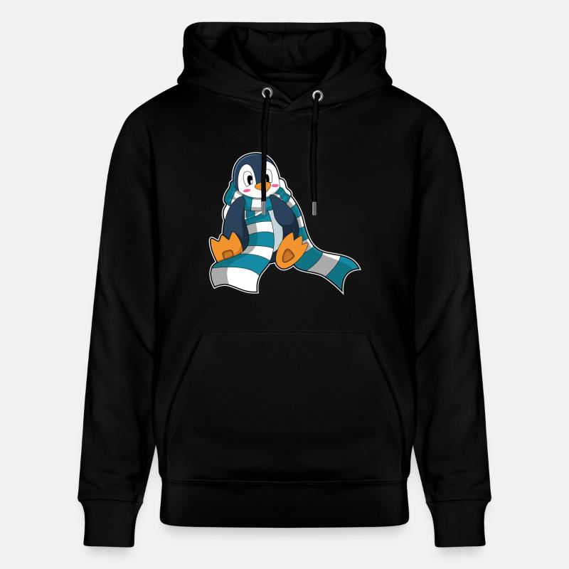 Pingouin avec foulard - Sweat à capuche bio CRUISER Stanley/Stella Unisexe - noir