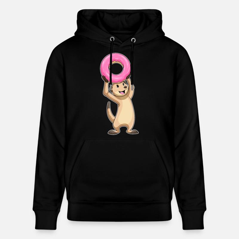 Erdmännchen mit Donut - Stanley/Stella Unisex Bio-Hoodie CRUISER  - Schwarz