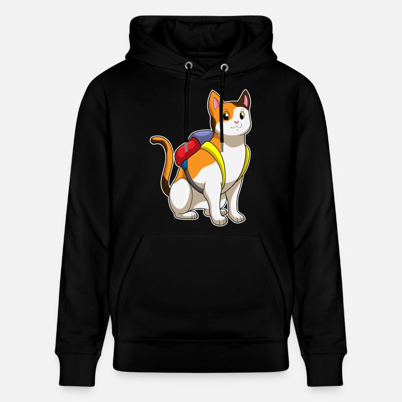 Chat avec cartable - Sweat à capuche bio CRUISER Stanley/Stella Unisexe - noir