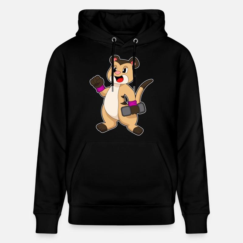 Culturiste avec haltères Suricate - Sweat à capuche bio CRUISER Stanley/Stella Unisexe - noir