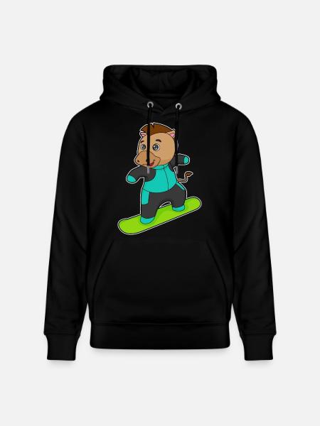 Horse Snowboarder Snowboard - Stanley/Stella CRUISER Unisex Organic Hoodie - black