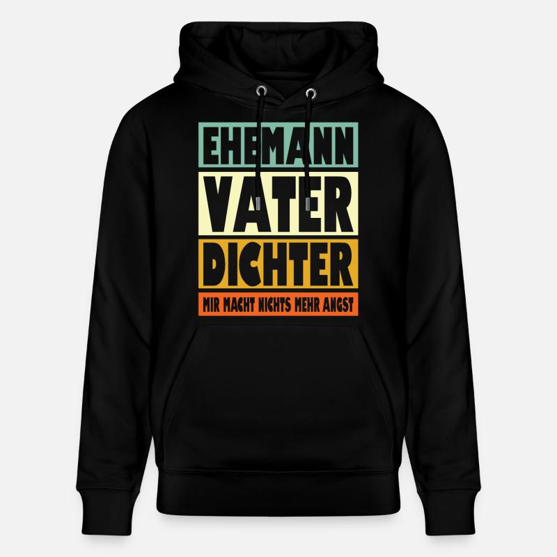 Dichter Vater Ehemann Held - Stanley/Stella Unisex Bio-Hoodie CRUISER  - Schwarz