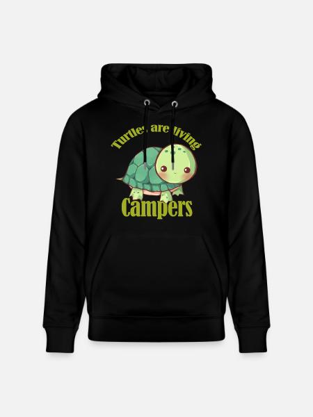 Turtles are living caravans - Stanley/Stella CRUISER Unisex Organic Hoodie - black