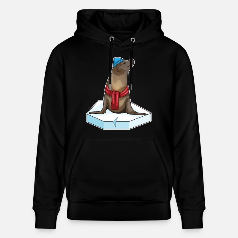 Seehund Eisscholle - Stanley/Stella Unisex Bio-Hoodie CRUISER  - Schwarz