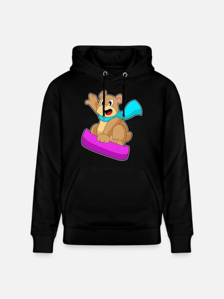 Bear Snowboarder Snowboard - Stanley/Stella CRUISER Unisex Organic Hoodie - black
