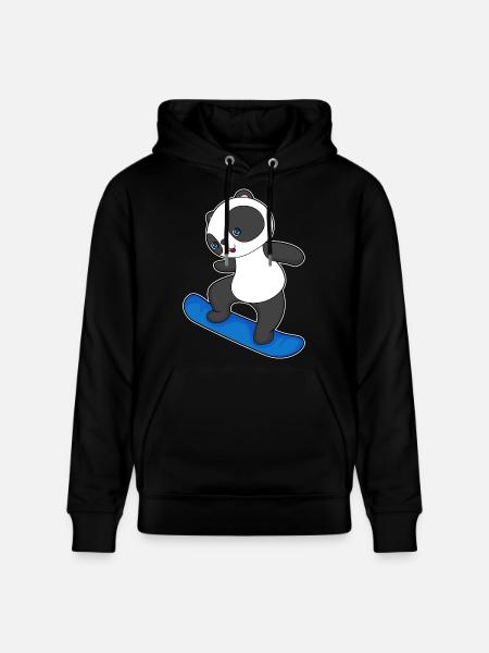 Panda Snowboarder Snowboard - Stanley/Stella CRUISER Unisex Organic Hoodie - black