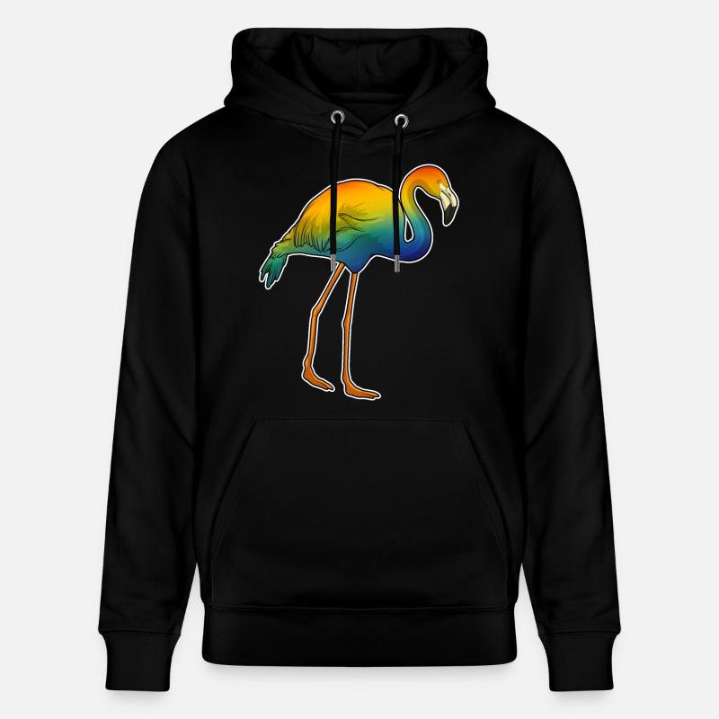 Flamant rose arc-en-ciel - Sweat à capuche bio CRUISER Stanley/Stella Unisexe - noir