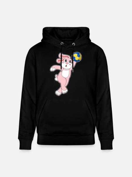 Rabbit Handball Player Handball - Stanley/Stella CRUISER Unisex Organic Hoodie - black