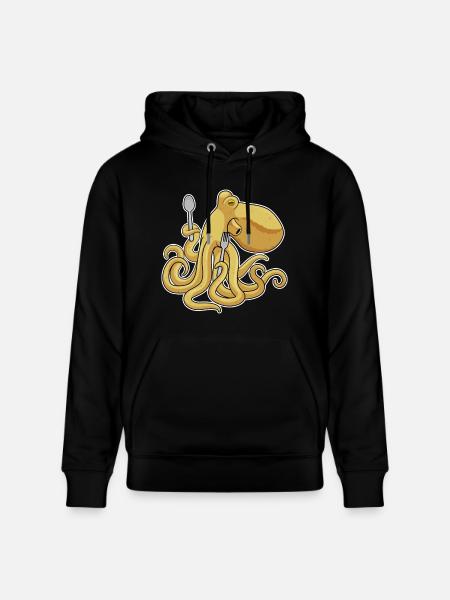 Octopus Cutlery Cooking Kitchen - Stanley/Stella CRUISER Unisex Organic Hoodie - black