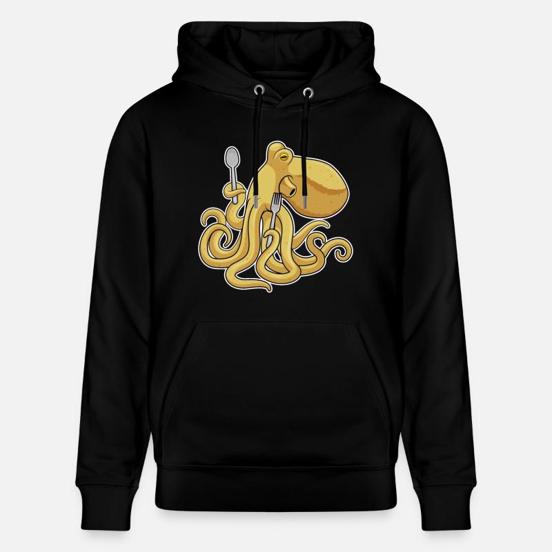 Krake Besteck Kochen Küche - Stanley/Stella Unisex Bio-Hoodie CRUISER  - Schwarz