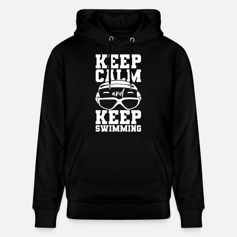 Keep Calm And Keep Swimming - Stanley/Stella Unisex Bio-Hoodie CRUISER  - Schwarz