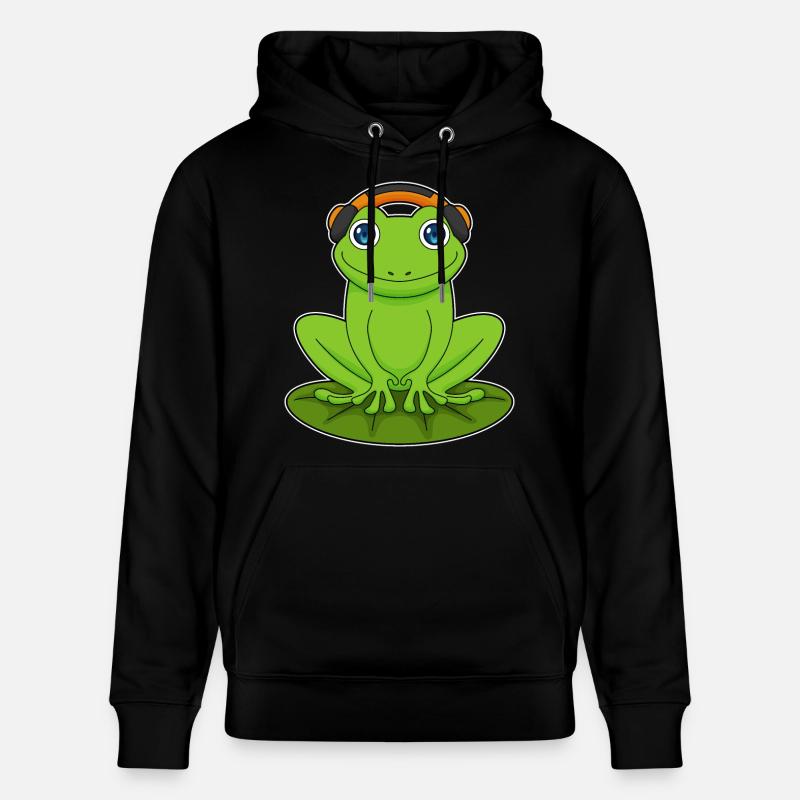Frog Headphone Musique - Sweat à capuche bio CRUISER Stanley/Stella Unisexe - noir